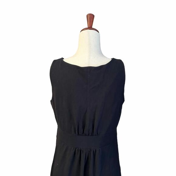 Lands‎ End Dress Size Medium Women's Black Sleeveless V-Neck Soft Knit Fit Midi - Picture 7 of 10